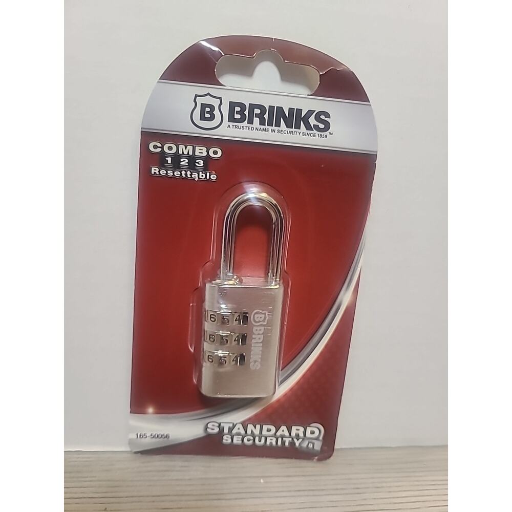Brinks Combo 123 Brass 3-Dial Resettable Combination 40mm Padlock 165-50056